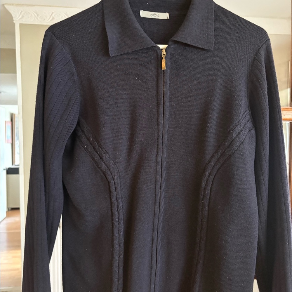 Marks & Spencer Navy Zip-Up Cardigan